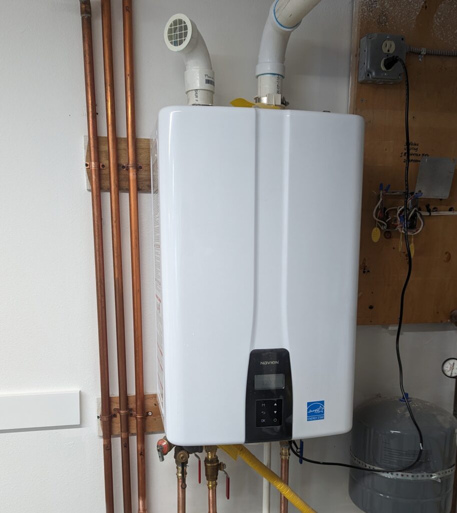 Navien tankless water heater installed in a Marysville, WA home