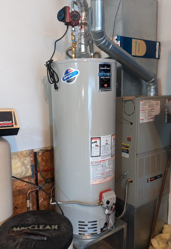 Bradford White tank water heater installed in a Marysville, WA home